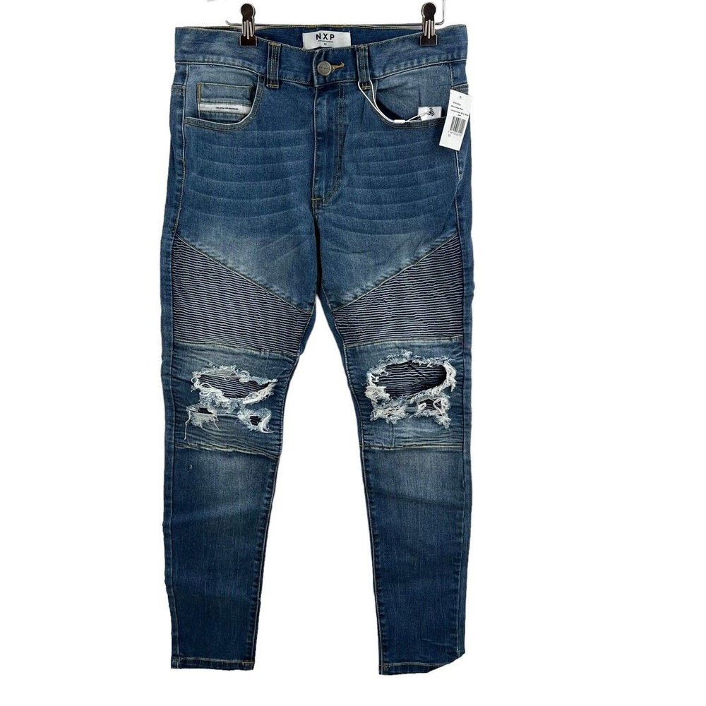 Nena‎ & Pasadena Combination Slim Biker Jean 32 New